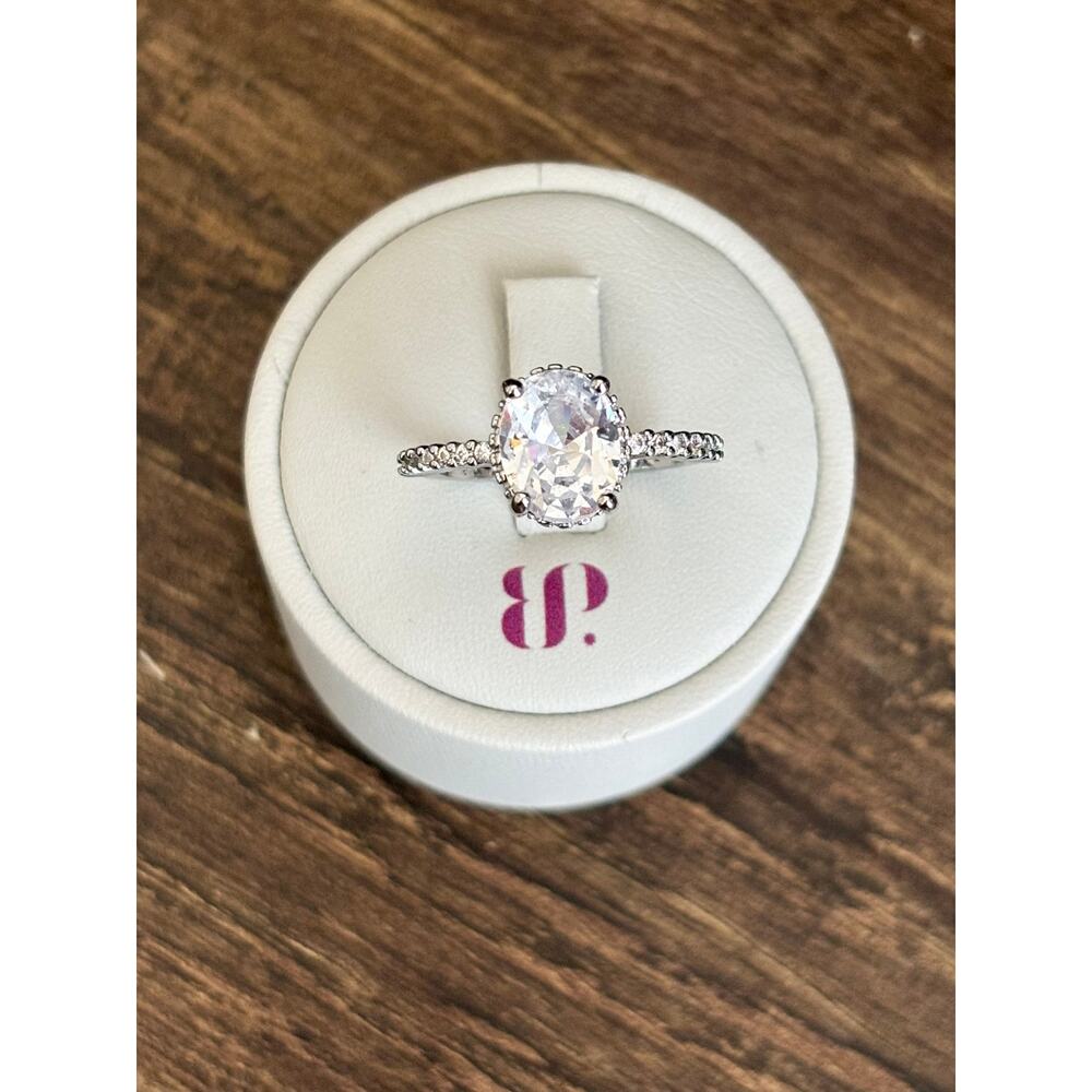 Anastasia Jewelers "The Maeve" Oval Cut Cubic Zirconia Sterling Silver Size 7